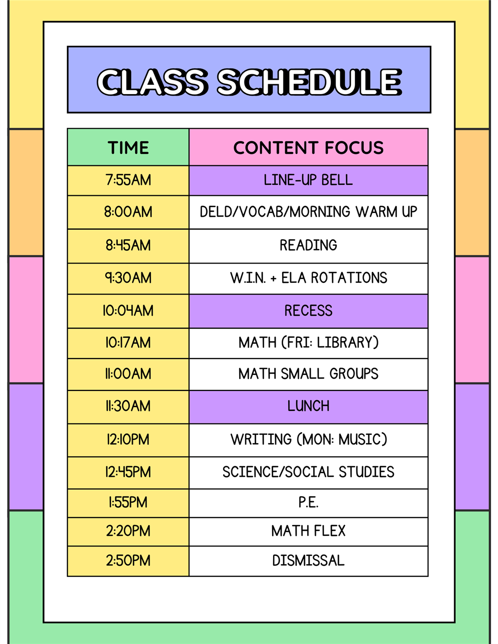 Daily Schedule